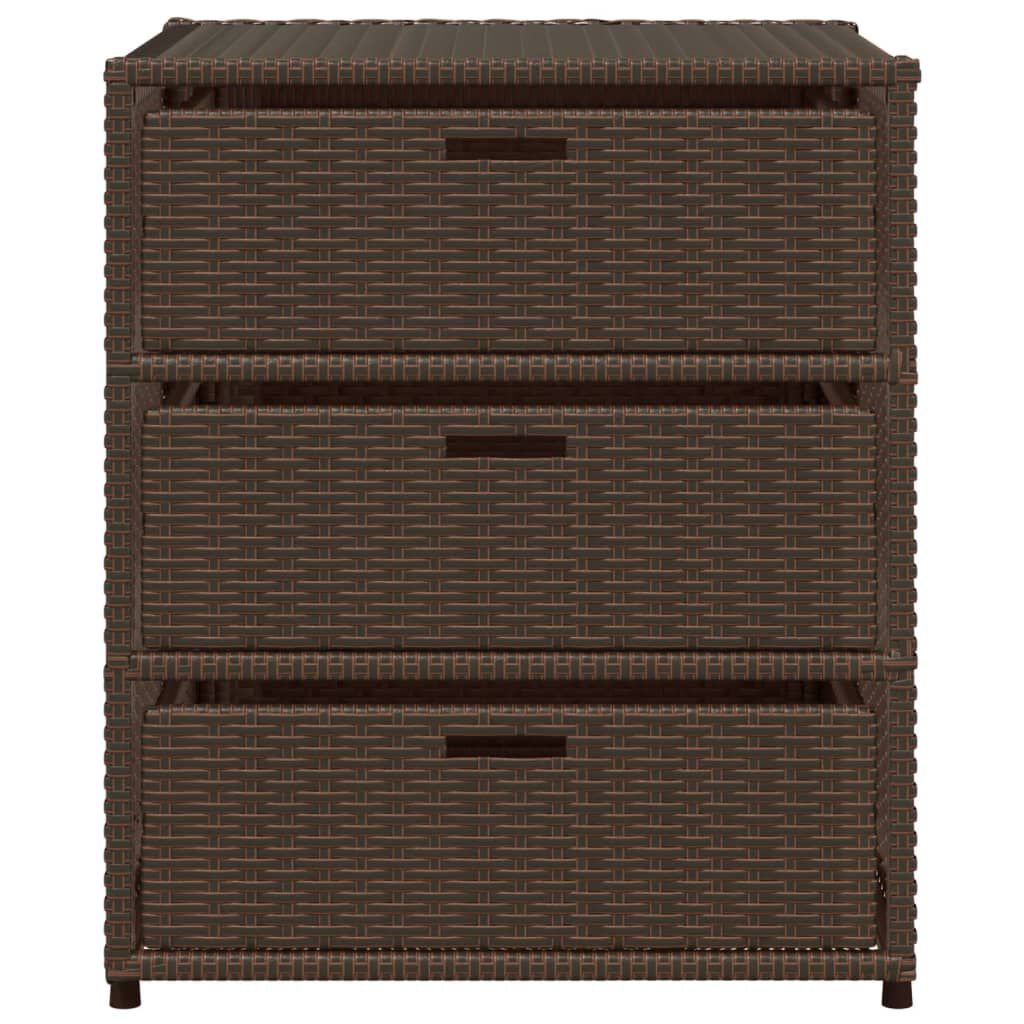 vidaXL Ντουλάπι Αποθήκευσης Κήπου Καφέ 55x59x69 εκ. Συνθετικό Ρατάν