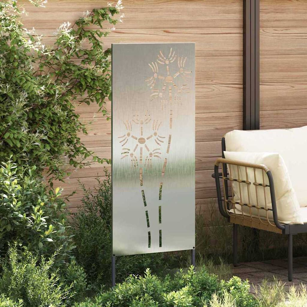 vidaXL Διακοσμητική Πλάκα Κήπου Ασημί 50 x 140 cm Ανοξείδωτο ατσάλι