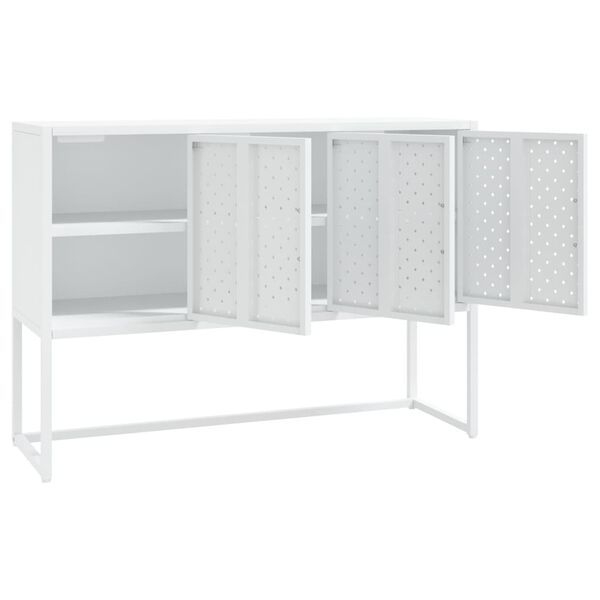 vidaXL Μπουφές Λευκός 105 x 35 x 75 εκ. από Ατσάλι