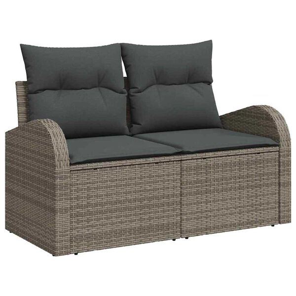 vidaXL Σετ Καναπέ Κήπου 8 pcs Γκρι συνθετικό ρατάν