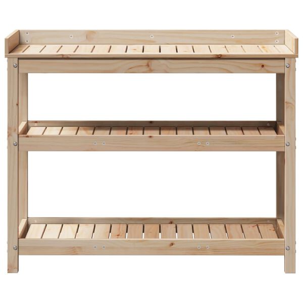vidaXL Τραπέζι Κηπουρικής με Ράφια 108x45x86,5 εκ. Μασίφ Ξύλο Πεύκου