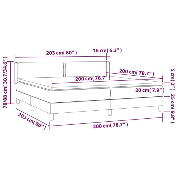vidaXL Κρεβάτι Boxspring με Στρώμα Λευκό 200x200 εκ. Συνθετικό Δέρμα