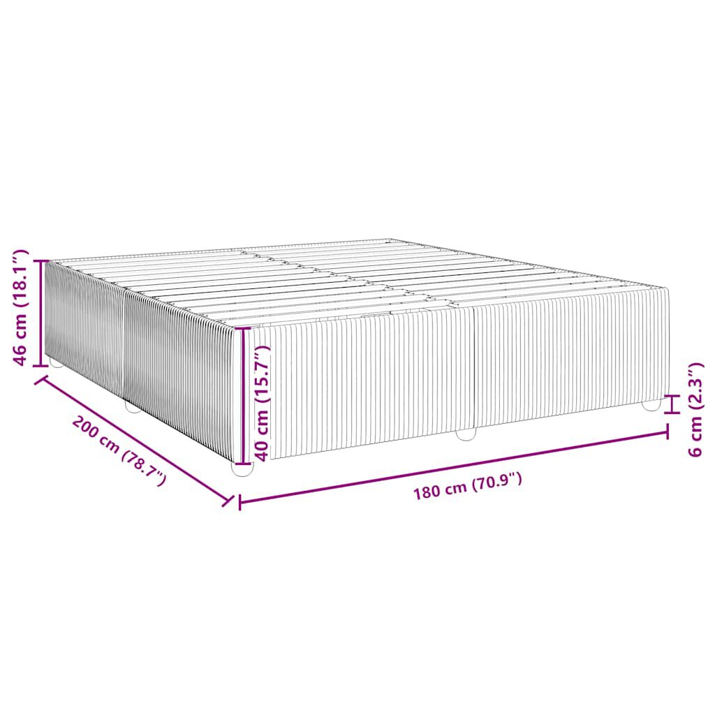 vidaXL Πλαίσιο Κρεβατιού Ροζ 180x200 εκ. Βελούδινο