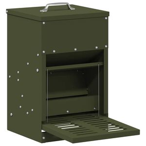 vidaXL Ταΐστρα Κοτόπουλου με Πεντάλ Ελιά Πράσινη 25 x 42 x 40 εκ.