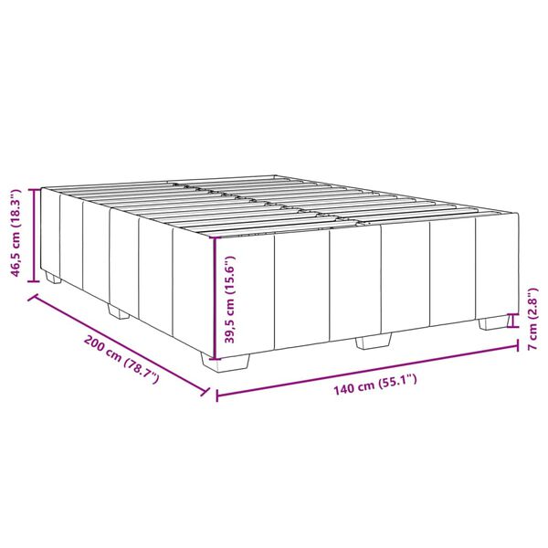 vidaXL Σκελετός Κρεβατιού Χωρίς Στρώμα Κρεμ 140x200 εκ.Υφασμάτινο
