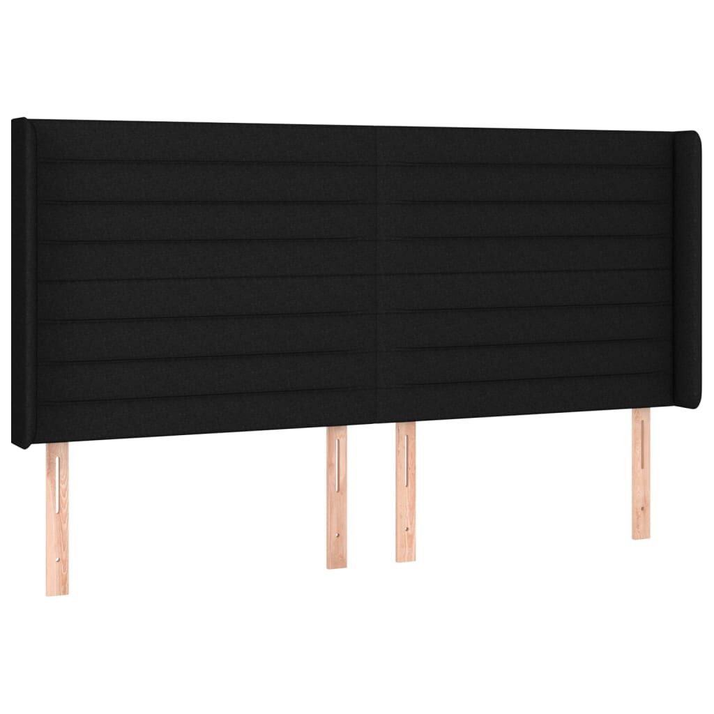 vidaXL Κεφαλάρι με Πτερύγια Μαύρο 203x16x118/128 εκ. Υφασμάτινο