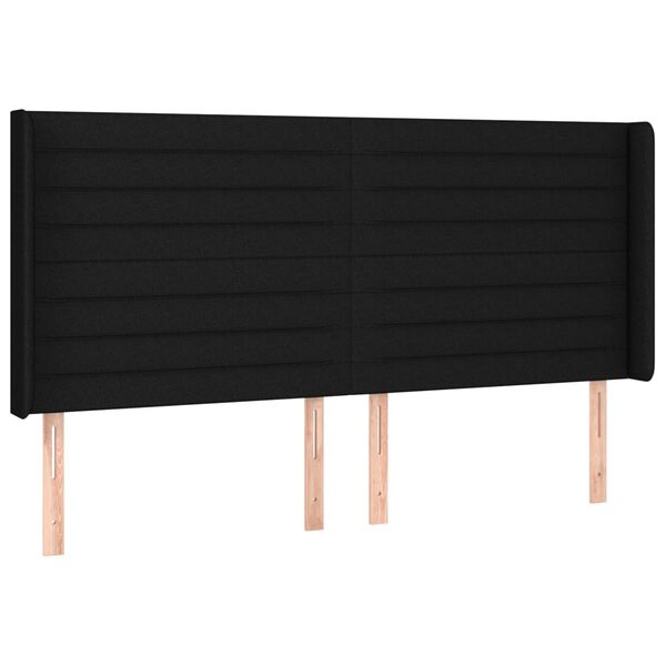 vidaXL Κεφαλάρι με Πτερύγια Μαύρο 203x16x118/128 εκ. Υφασμάτινο