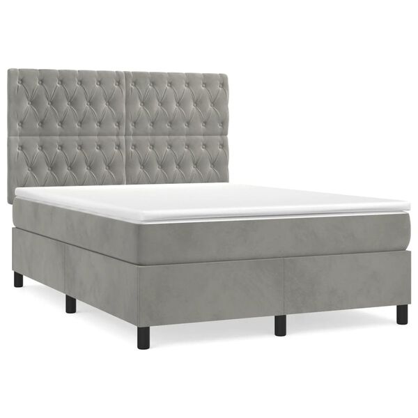 vidaXL &Kappa;&rho;&epsilon;&beta;ά&tau;&iota; Boxspring &mu;&epsilon; &Sigma;&tau;&rho;ώ&mu;&alpha; &Alpha;&nu;&omicron;&iota;&chi;&tau;ό &Gamma;&kappa;&rho;&iota; 140x200 &epsilon;&kappa;. &Beta;&epsilon;&lambda;&omicron;ύ&delta;&iota;&nu;&omicron;