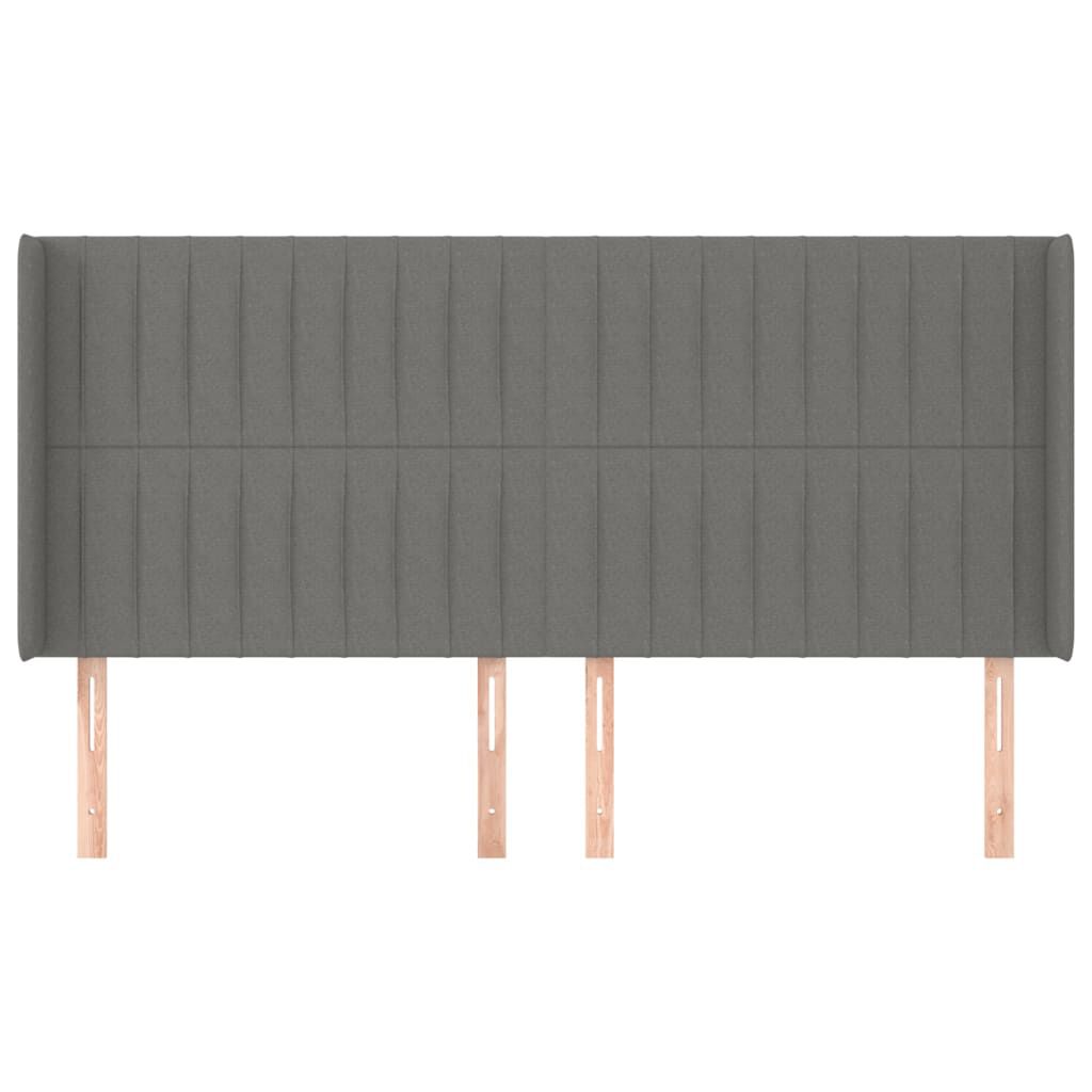 vidaXL Κεφαλάρι με Πτερύγια Σκούρο Γκρι 203x16x118/128 εκ. Υφασμάτινο