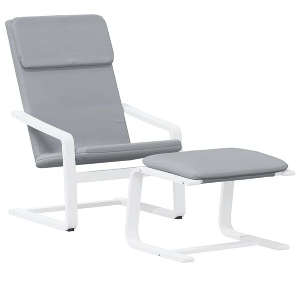vidaXL Πολυθρόνα Relax Ανοιχτό Γκρι Υφασμάτινη με Υποπόδιο