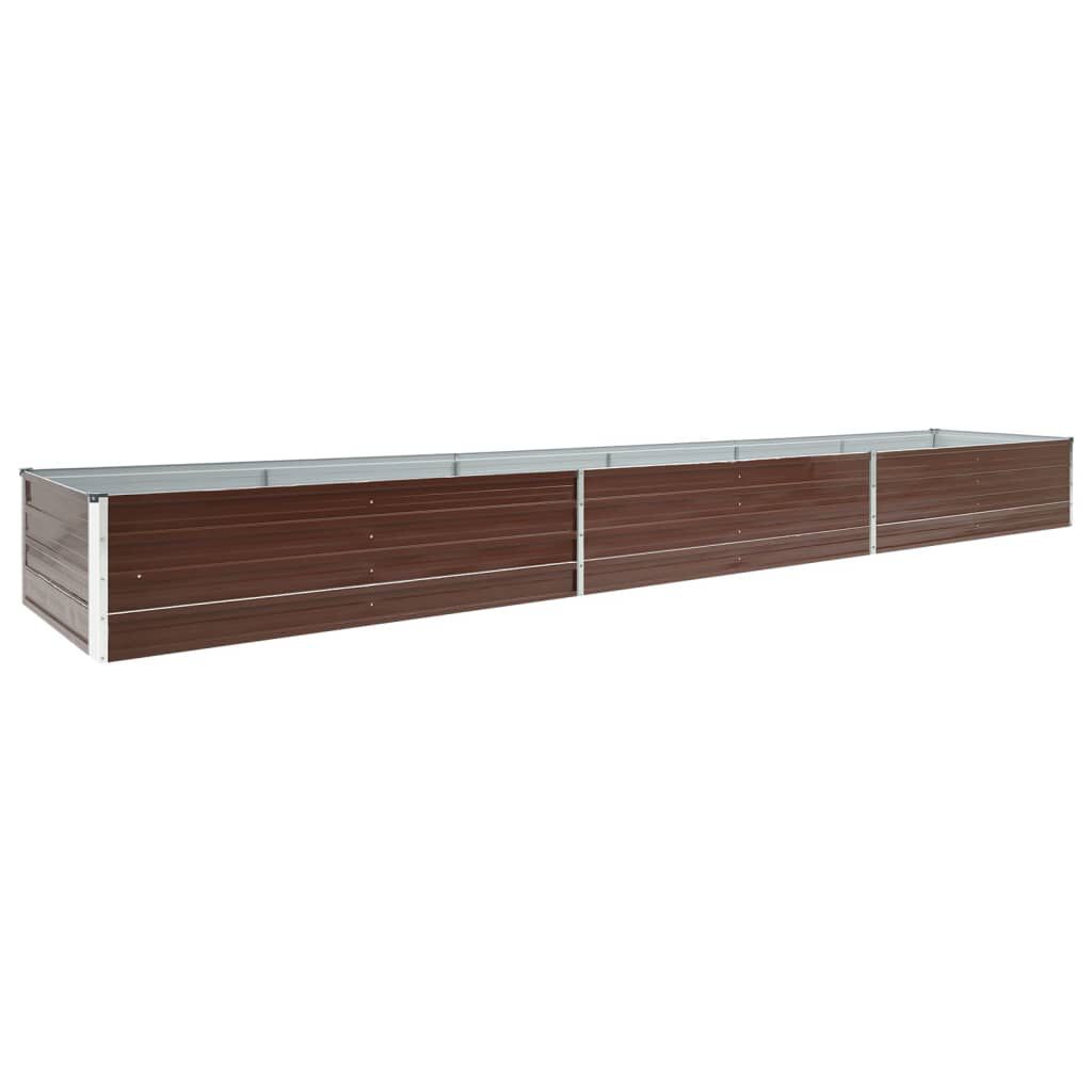 vidaXL Ζαρντινιέρα Υπερυψωμένη Καφέ 480x80x45 εκ. Γαλβαν. Χάλυβας