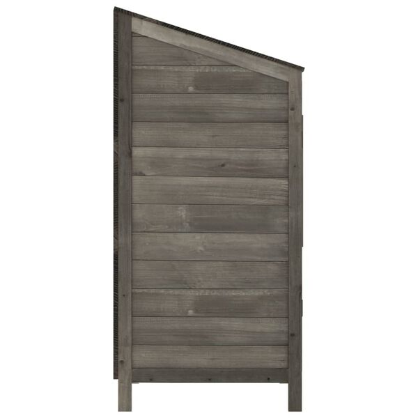 vidaXL Αποθήκη Κήπου Ανθράκι 55 x 52 x 112 εκ. από Μασίφ Ξύλο Ελάτης