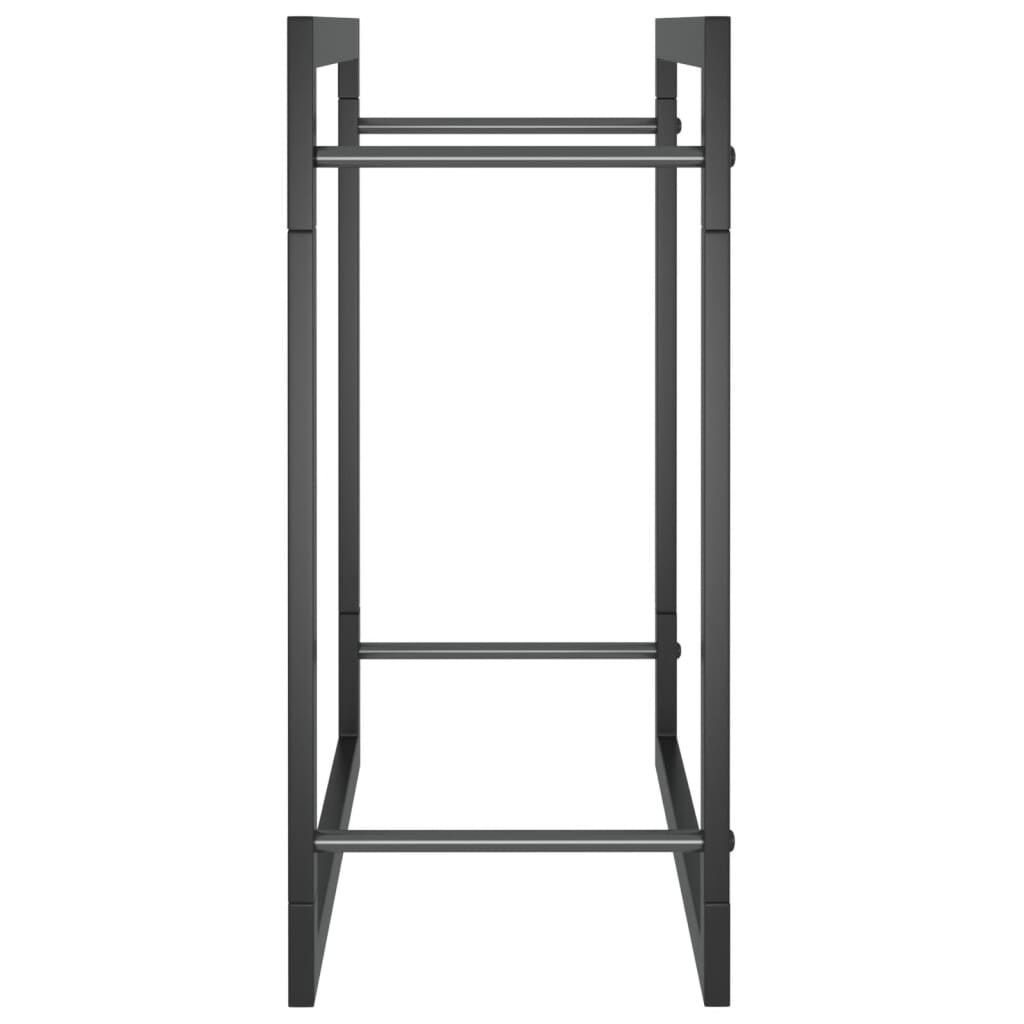 vidaXL Ραφιέρα Καυσόξυλων Ματ Μαύρο 50x28x56 εκ. Ατσάλι