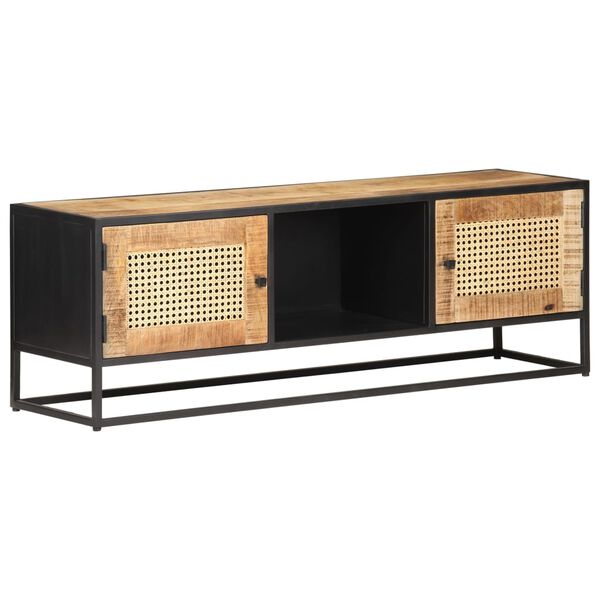 vidaXL Έπιπλο Τηλεόρασης 120x30x40 εκ. Ξύλο Μάνγκο/Φυσικό Ζαχαροκάλαμο