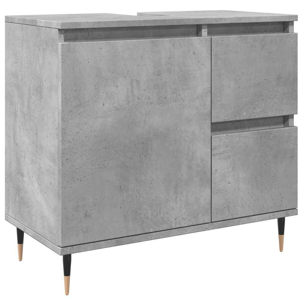 vidaXL Ντουλάπι Μπάνιου Γκρι Σκυροδέματος 65x33x60 εκ. Επεξ. Ξύλο