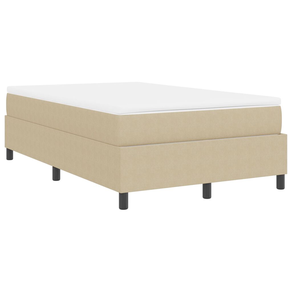 vidaXL Κρεβάτι Box Spring με Στρώμα Λευκό Γκρι 120x200 εκ. Ύφασμα Κοτλέ