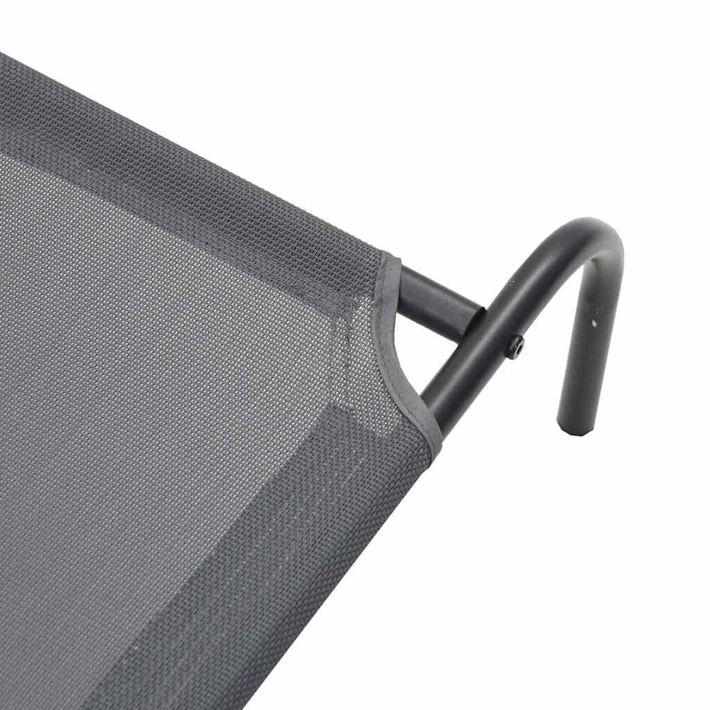 vidaXL Ανυψωμένο κρεβάτι σκύλου γκρι 90x50x20 cm Textilene και χάλυβα