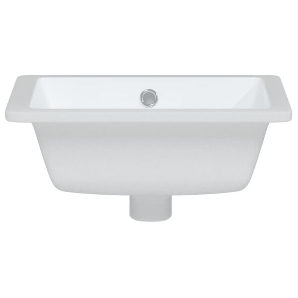 vidaXL Νιπτήρας Μπάνιου Ορθογώνιος Λευκός 39x30x18,5 εκ. Κεραμικός