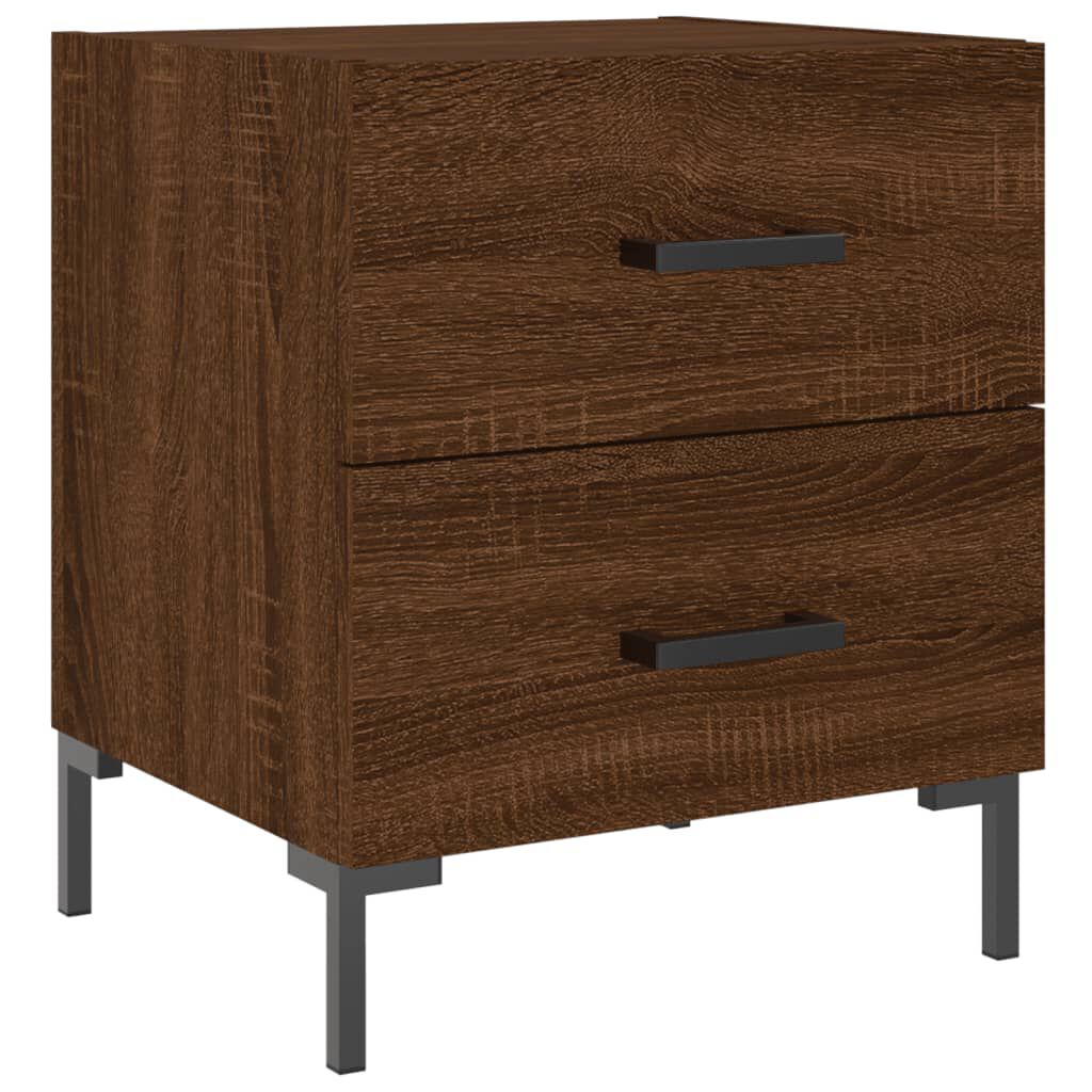 vidaXL Κομοδίνα 2 τεμ. Καφέ Δρυς 40 x 35 x 47,5 εκ. από Επεξεργ. Ξύλο
