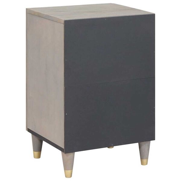 vidaXL Ντουλάπι Μπάνιου Γκρι 38 x 33 x 58 εκ. Μασίφ ξύλο μάνγκο
