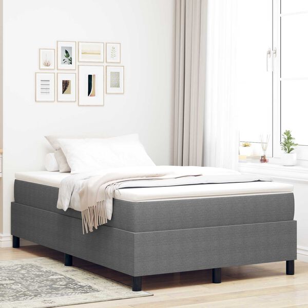 vidaXL Κρεβάτι Box Spring με Στρώμα σε Ανοιχτό Γκρι - 120 x 200 εκ βελουτέ ύφασμα