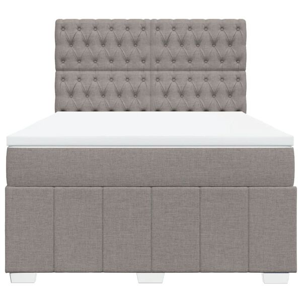 vidaXL &Kappa;&rho;&epsilon;&beta;ά&tau;&iota; Boxspring &mu;&epsilon; &Sigma;&tau;&rho;ώ&mu;&alpha; Taupe 140x190 &epsilon;&kappa;. &Upsilon;&phi;&alpha;&sigma;&mu;ά&tau;&iota;&nu;&omicron;