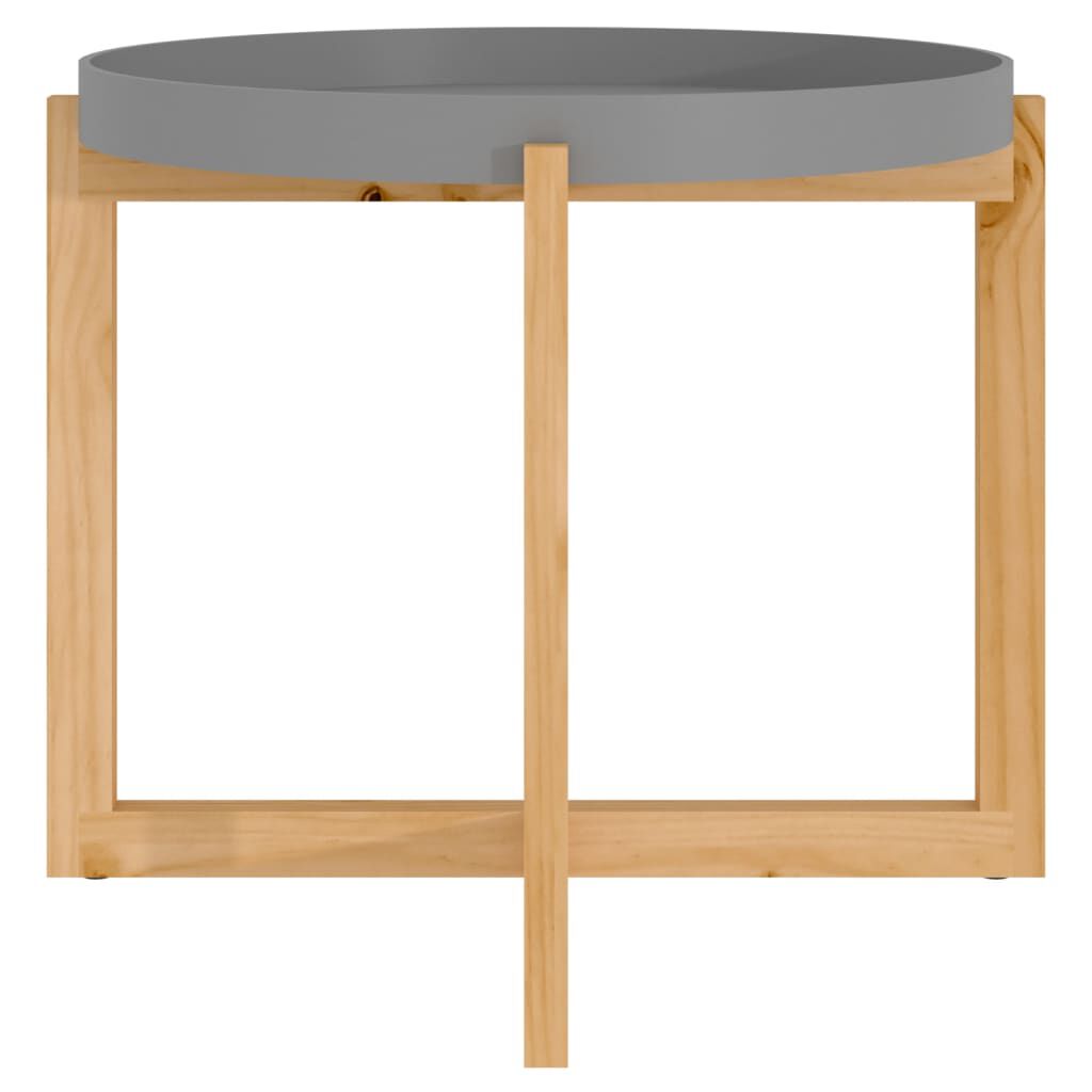 vidaXL Τραπεζάκι Σαλονιού Γκρι 53x53x43,5 εκ. Επεξ. Ξύλο&Μασίφ Πεύκο
