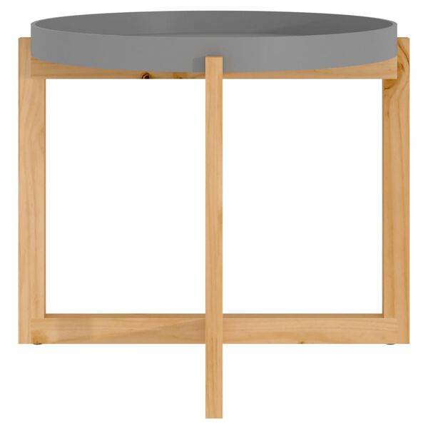 vidaXL Τραπεζάκι Σαλονιού Γκρι 53x53x43,5 εκ. Επεξ. Ξύλο&Μασίφ Πεύκο
