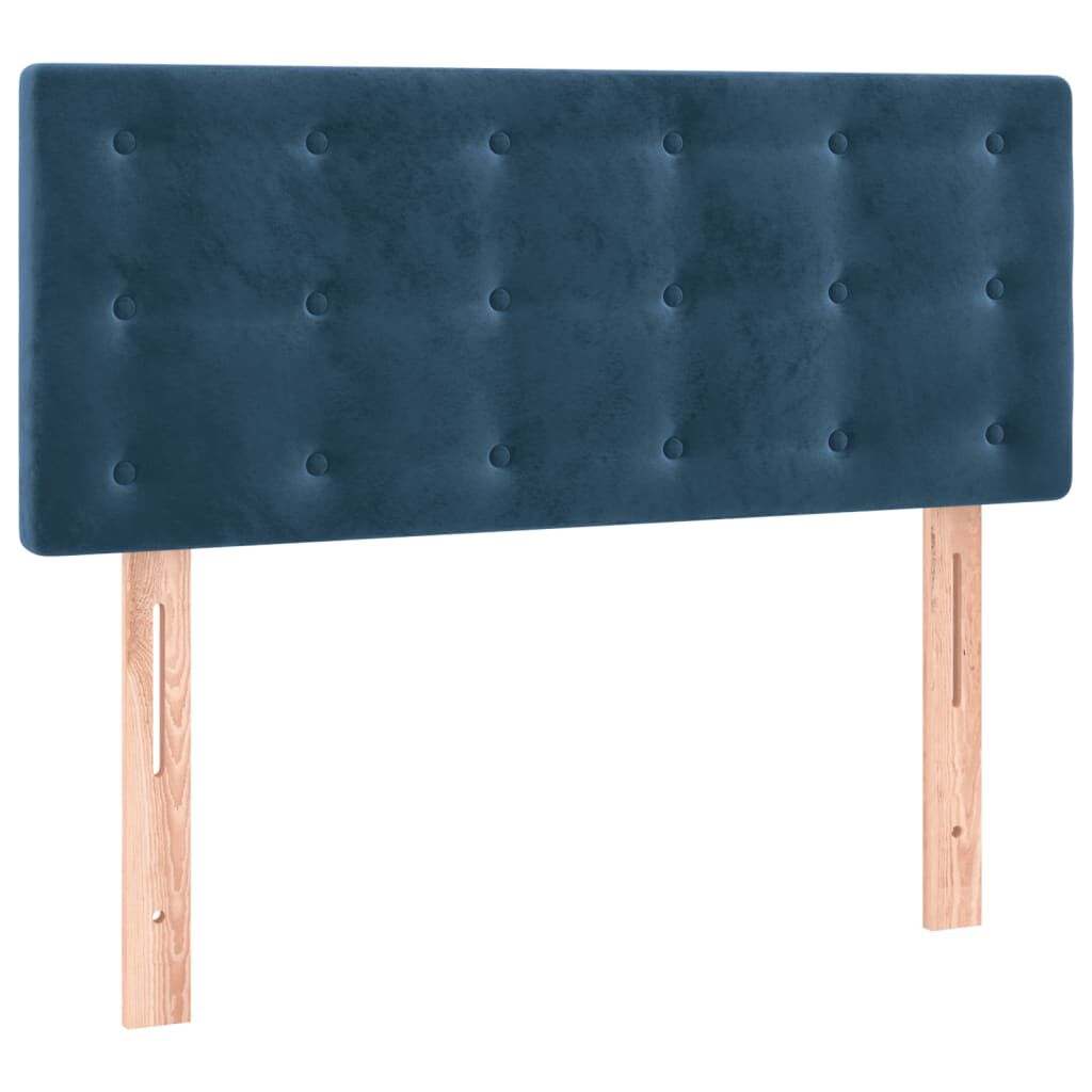 vidaXL Κρεβάτι Boxspring με Στρώμα Σκούρο Μπλε 90x200 εκ. Βελούδινο