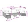 vidaXL Σετ Καναπέ Κήπου με μαξιλάρι 11 pcs Μπεζ Πολυ ράταν