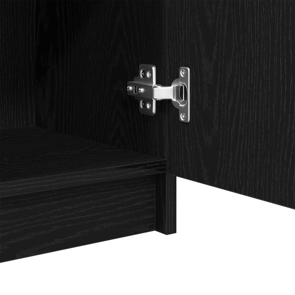 vidaXL Ντουλάπι Μπάνιου Μαύρη δρυς 32 x 34 x 90 εκ Επεξεργασμένο ξύλο