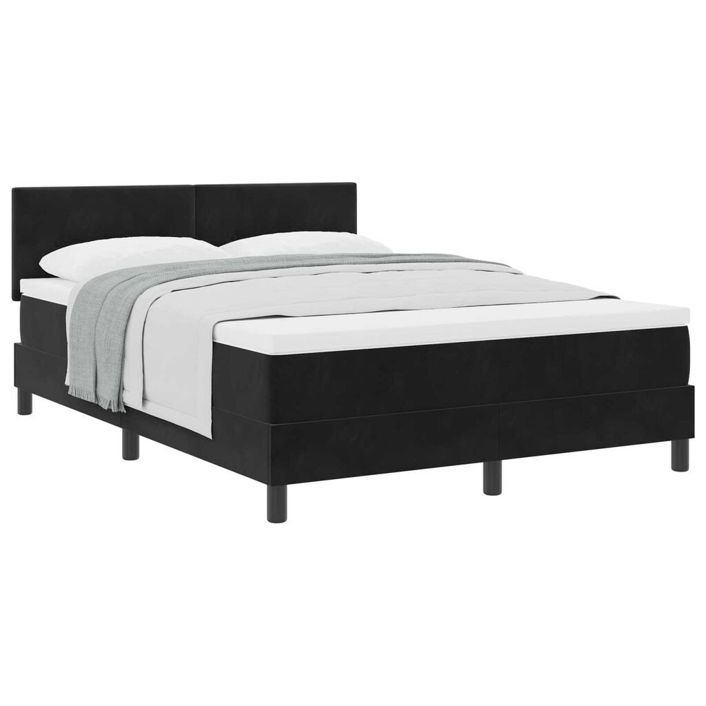 vidaXL Κρεβάτι με Ελατήρια και Στρώμα Μαύρο 140 x 200 cm ύφασμα