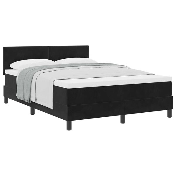 vidaXL Κρεβάτι με Ελατήρια και Στρώμα Μαύρο 140 x 200 cm ύφασμα