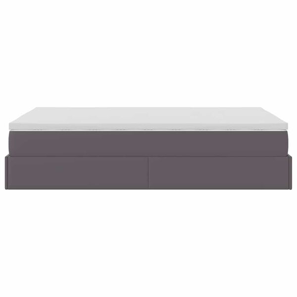 vidaXL Οθωμανικό κρεβάτι με στρώμα Γκρι 120x200cm Faux Leather
