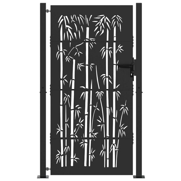 vidaXL Πύλη Κήπου Άλλο Μαύρο 105 x 175 cm Ατσάλι με Επικάλυψη Πούδρας