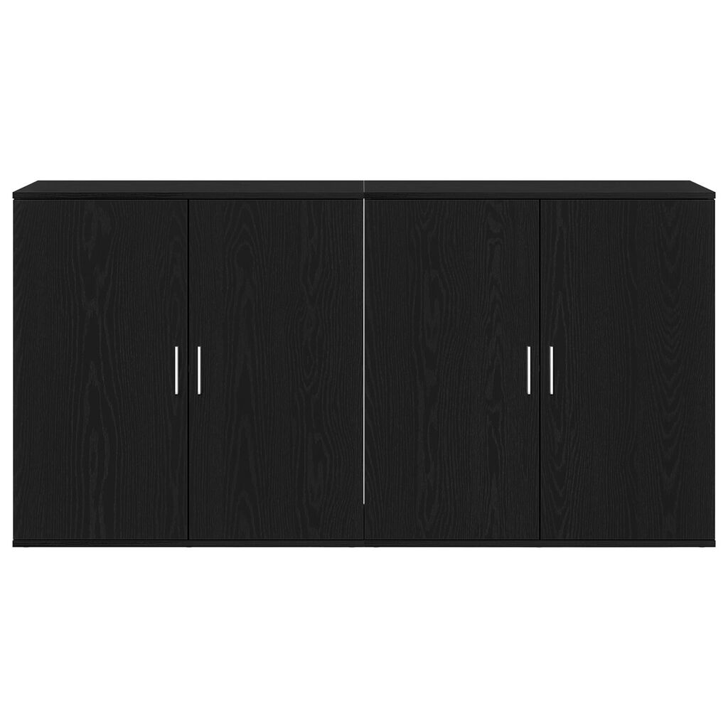 vidaXL Μπουφέδες 2 τεμάχια Μαύρος Δρύς 79x38x80 εκ Επεξεργασμένο Ξύλο