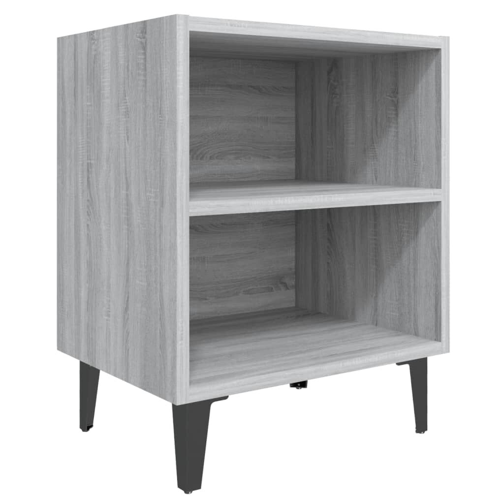 vidaXL Κομοδίνο Γκρι Sonoma 40 x 30 x 50 εκ. με Μεταλλικά Πόδια