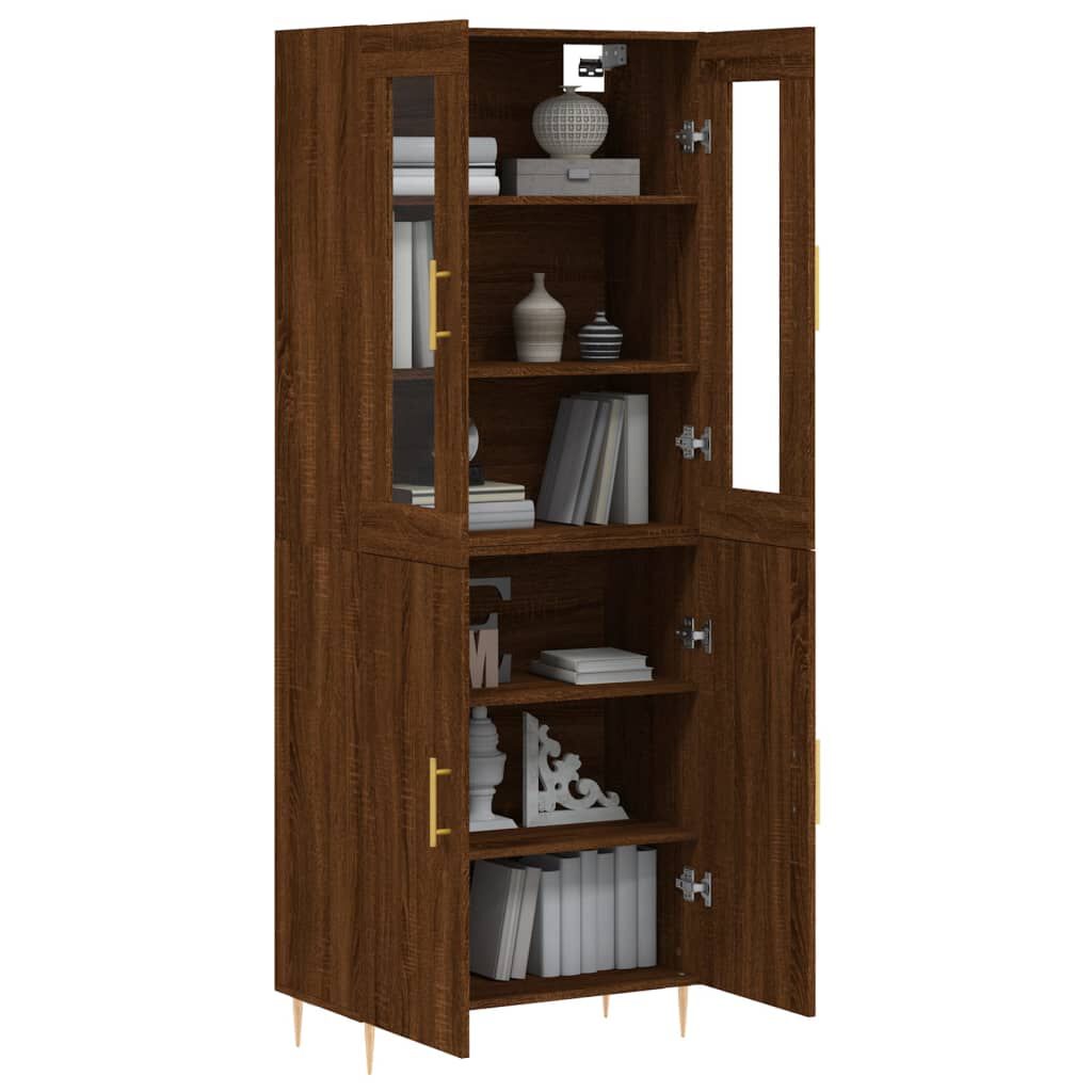 vidaXL Ντουλάπι Καφέ Δρυς 69,5 x 34 x 180 εκ. από Επεξεργασμένο Ξύλο
