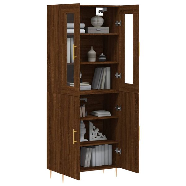vidaXL Ντουλάπι Καφέ Δρυς 69,5 x 34 x 180 εκ. από Επεξεργασμένο Ξύλο