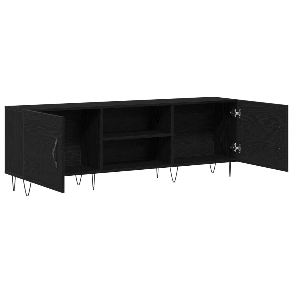 vidaXL Μονάδα τηλεόρασης Μαύρο Δρυς 150x30x50 εκ Επεξεργασμένο ξύλο