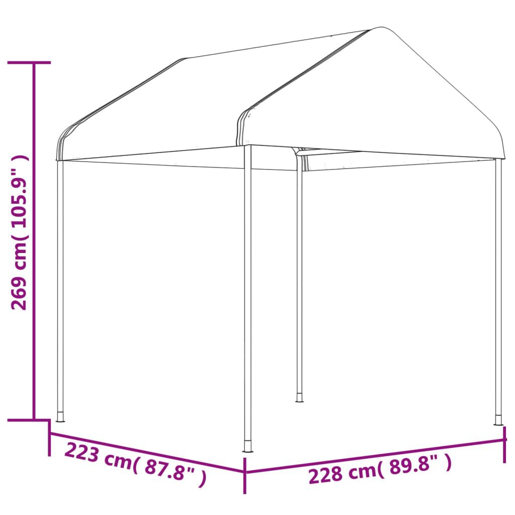 vidaXL Κιόσκι με Τέντα Λευκό 13,38 x 2,28 x 2,69 μ. από Πολυαιθυλένιο