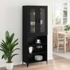 vidaXL Highboard Μαύρη Οξυά 69,5 x 34 x 180 εκ. Επεξεργασμένο ξύλο