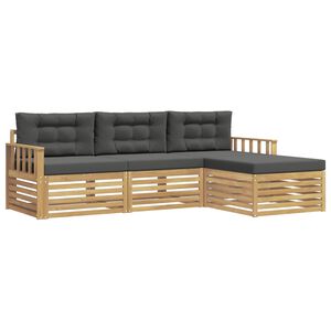 vidaXL &Sigma;&epsilon;&iota;&rho;ά &Kappa;&alpha;&nu;&alpha;&pi;έ &Epsilon;&xi;&omega;&tau;&epsilon;&rho;&iota;&kappa;&omicron;ύ 4 pcs Ά&sigma;&pi;&rho;&omicron; &kappa;&alpha;&iota; &Alpha;&nu;&theta;&rho;&alpha;&kappa;ί &Pi;&omicron;&lambda;&upsilon;&epsilon;&sigma;&tau;έ&rho;&alpha;&sigmaf;