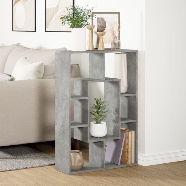vidaXL Βιβλιοθήκη Γκρι Σκυροδέματος 63x20x90 εκ. Επεξεργ. Ξύλο
