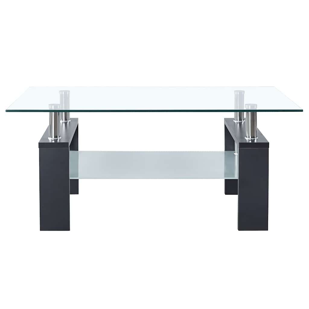 vidaXL Τραπεζάκι Σαλονιού Γκρι και Διαφανές 95x55x40 εκ. Ψημένο Γυαλί