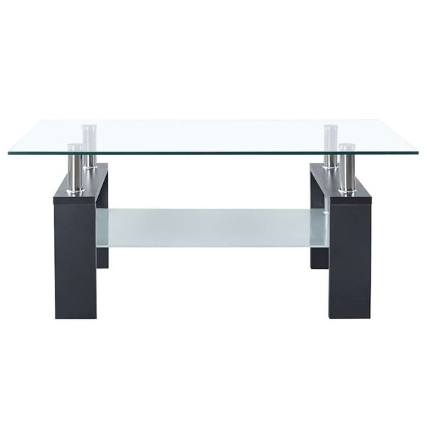 vidaXL Τραπεζάκι Σαλονιού Γκρι και Διαφανές 95x55x40 εκ. Ψημένο Γυαλί