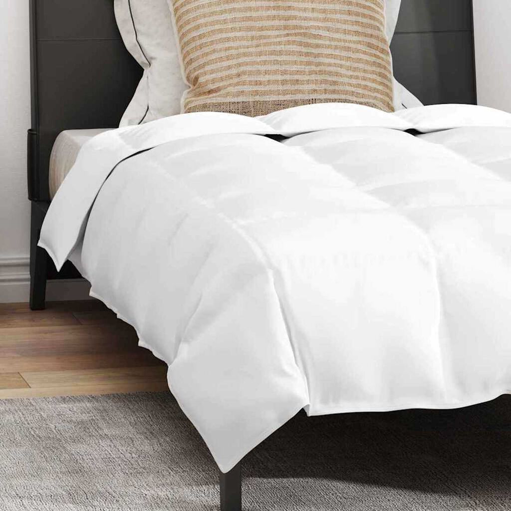 vidaXL Σετ Κουβέρτας με μαξιλάρι 2 pcs Λευκό 155 x 220 cm Πούπουλο