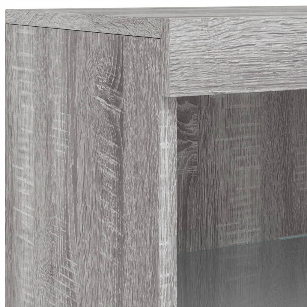 vidaXL Μπουφές με Φώτα LED Γκρι Sonoma 162 x 37 x 100 εκ.