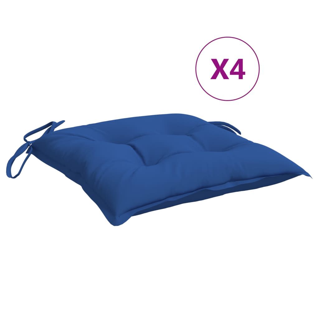 vidaXL Μαξιλάρια Καρέκλας Κήπου 4 τεμ. Μπλε 40x40x7 εκ. Υφασμάτινα