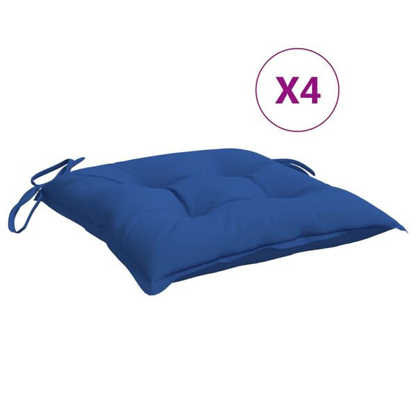 vidaXL Μαξιλάρια Καρέκλας Κήπου 4 τεμ. Μπλε 40x40x7 εκ. Υφασμάτινα